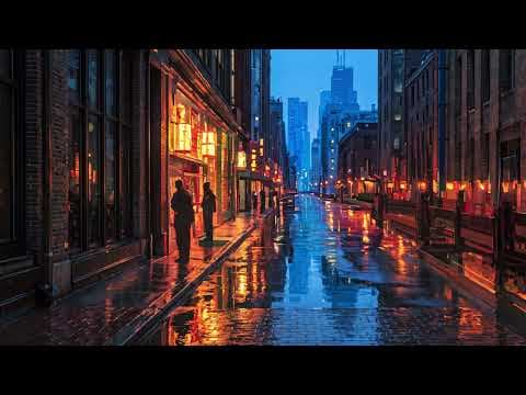 Rain Drenched Art Deco Streets of 1940s Chicago | Smooth Jazz for Studying and Relaxing